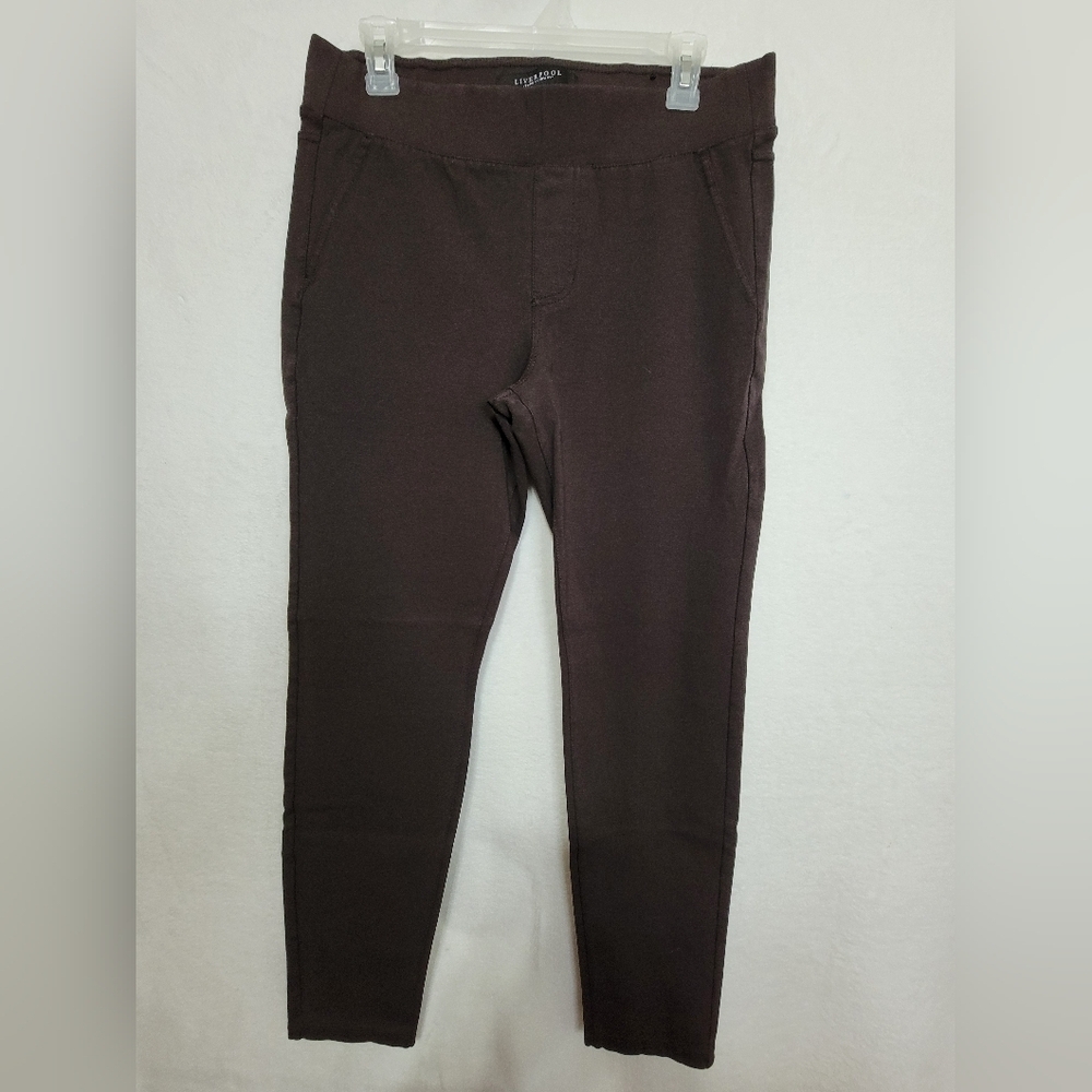 Liverpool Jeans Company Dark‎ Chocolate Pull On Leggings Pants 10/30 XM2200BB